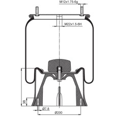 Air Spring Assembly - SAF Intra 350 Dia. / Trailer